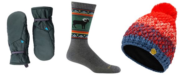 Winter mittens, socks and a hat